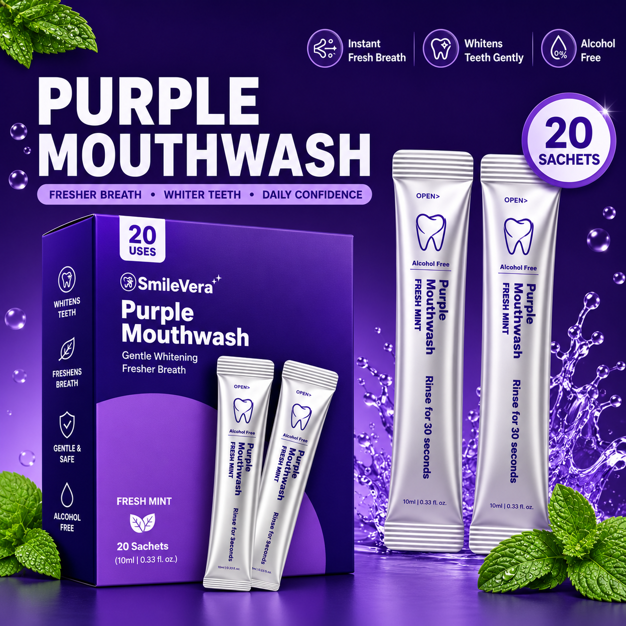 SmileVera Purple Mouthwash